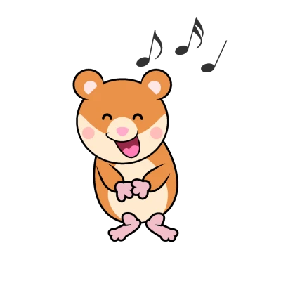 歌うハムスターキャラのイラスト
