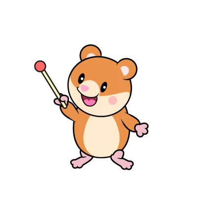 説明ハムスターキャラのイラスト