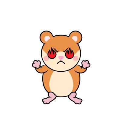 やる気のハムスターキャラのイラスト