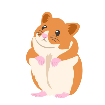 見上げるハムスターのイラスト