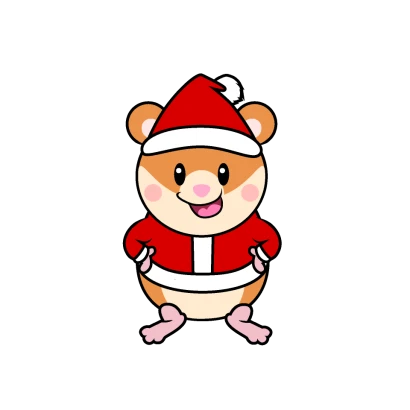 クリスマスのハムスターキャラのイラスト