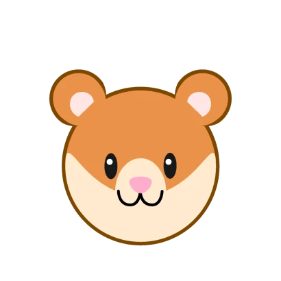 可愛いハムスターの顔のイラスト