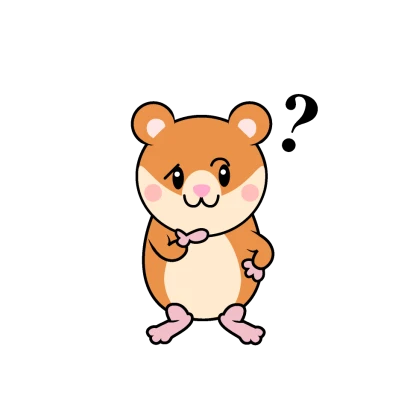 考えるハムスターキャラのイラスト