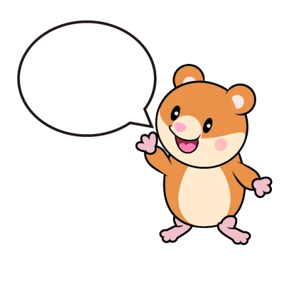 話すハムスターキャラのイラスト