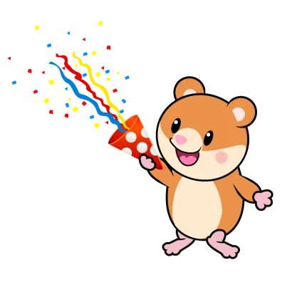 パーティーのハムスターキャラのイラスト