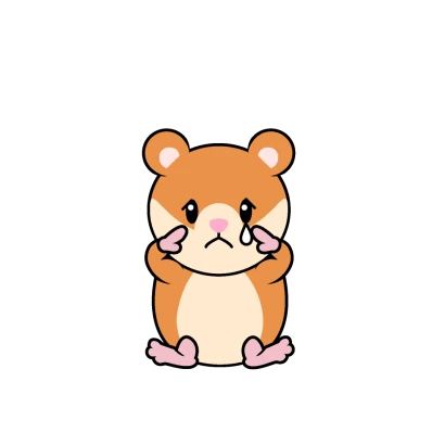 悲しいハムスターキャラのイラスト