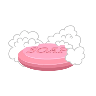 石鹸と泡のイラスト