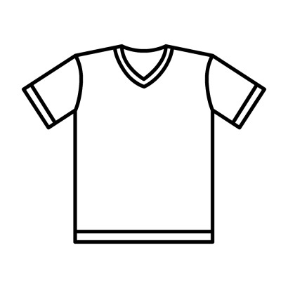 Vネックシャツ線画のイラスト