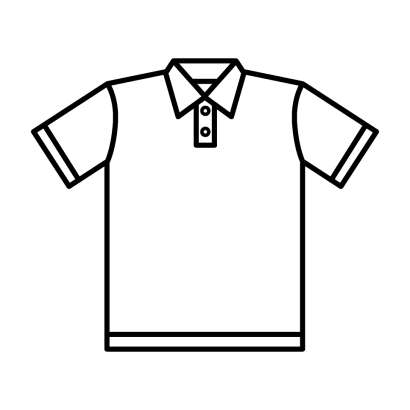 ポロシャツ線画のイラスト
