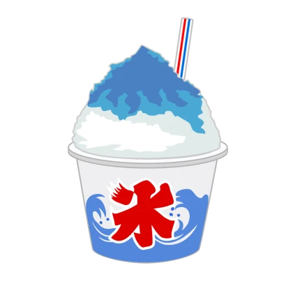 屋台のかき氷（青）のイラスト
