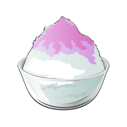 イチゴのかき氷のイラスト
