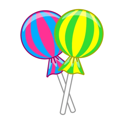 カラフルなスティックキャンディのイラスト