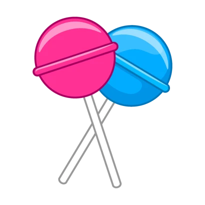 ピンク水色の棒キャンデイのイラスト