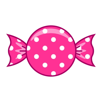 ピンク水玉の飴のイラスト