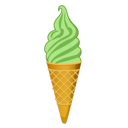 抹茶ソフトクリームのイラスト