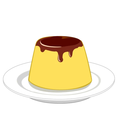 お皿のプリンのイラスト