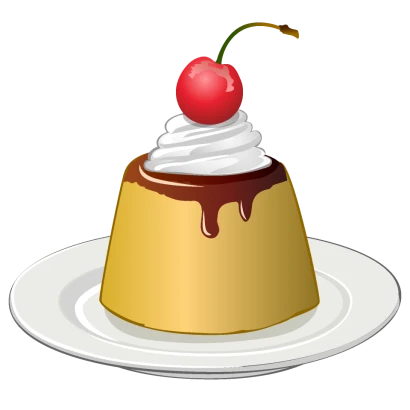 生クリームプリンのイラスト