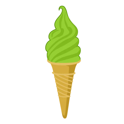 抹茶ソフトクリームのイラスト