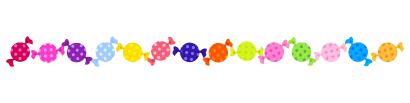 カラフルな飴玉のライン線のイラスト