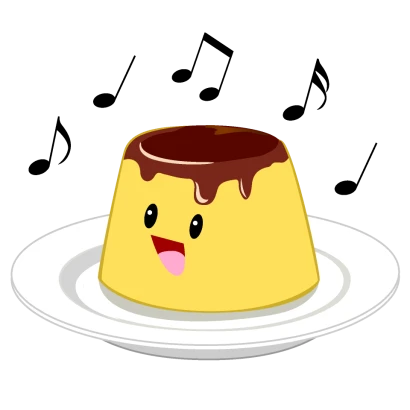 歌うプリンのイラスト