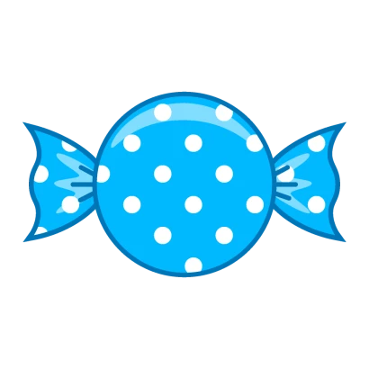 水色水玉の飴玉のイラスト