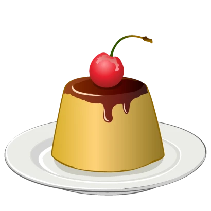 さくらんぼのプリンのイラスト