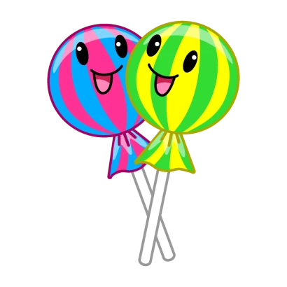 カラフルなキャンディキャラのイラスト