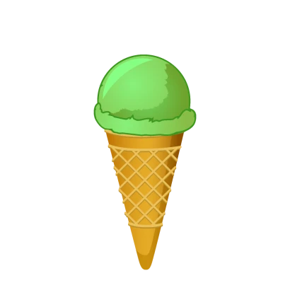 抹茶アイスクリームのイラスト