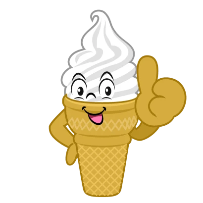 いいね！するソフトクリームのイラスト
