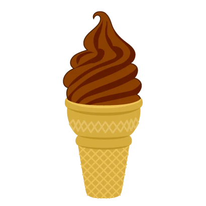 大きなチョコソフトクリームのイラスト