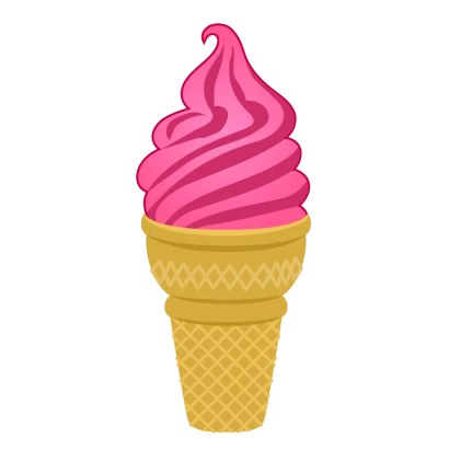 ピンクソフトクリームのイラスト