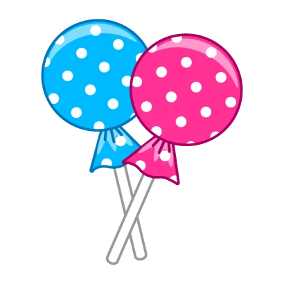 水玉スティックキャンディのイラスト