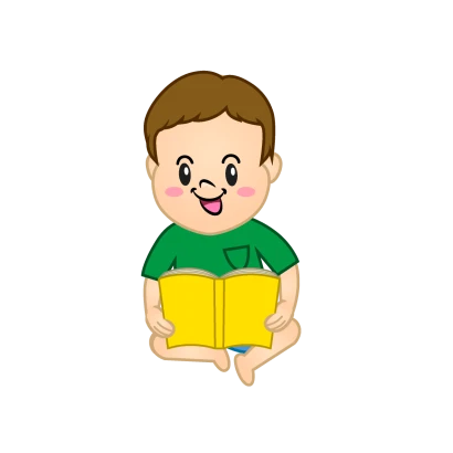本を読む小さな男の子のイラスト