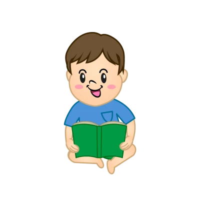 本を読む男の子のイラスト