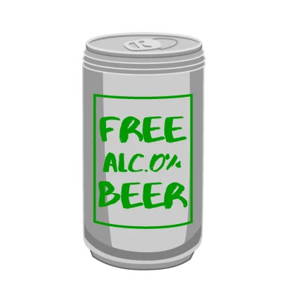 ノンアルコールビールのイラスト