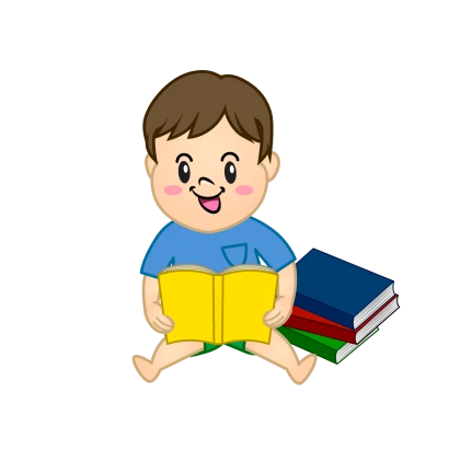 読書大好きな男の子のイラスト
