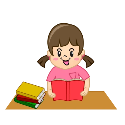勉強する女の子のイラスト