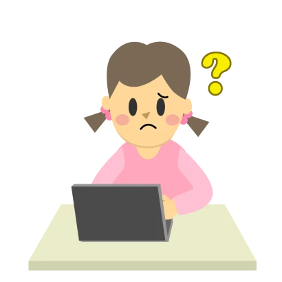 パソコンが難しい女の子のイラスト