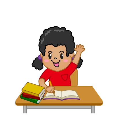 ノートに書く女の子
のイラスト