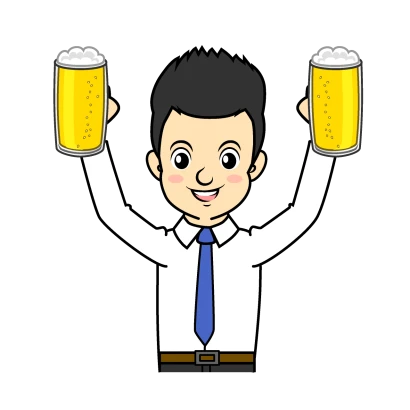 ビール大好きサラリーマンのイラスト