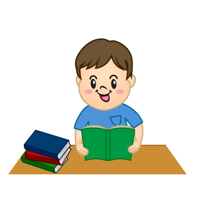 勉強する男の子のイラスト