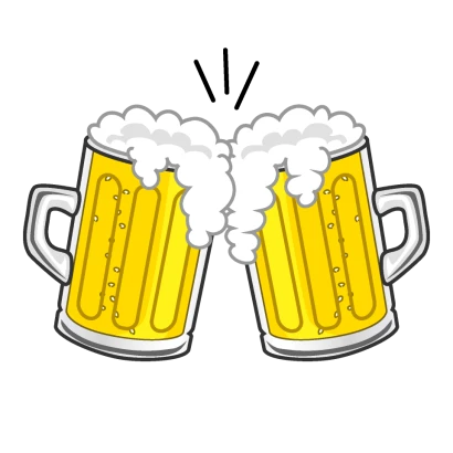 乾杯のビールジョッキのイラスト