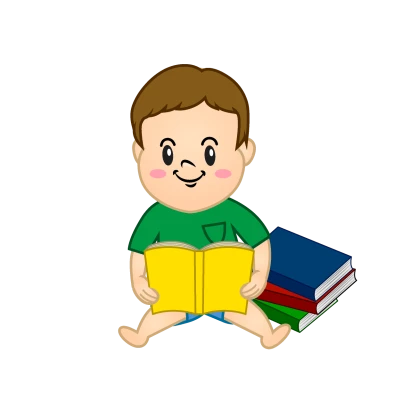 読書家の男の子のイラスト