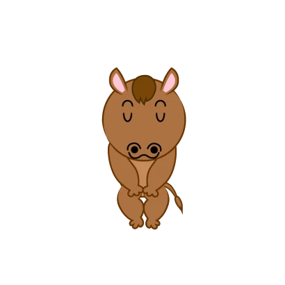 お辞儀する可愛い馬のイラスト
