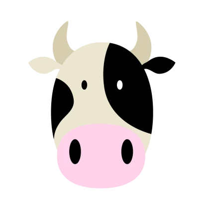かわいい乳牛の顔のイラスト