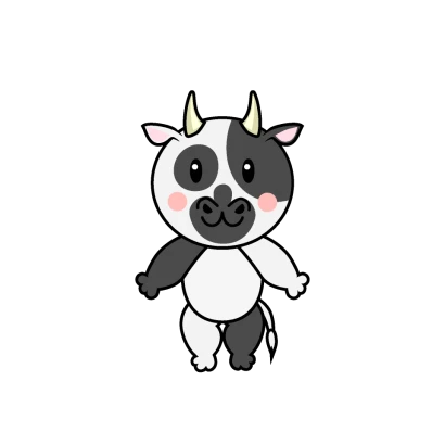 かわいい牛キャラのイラスト