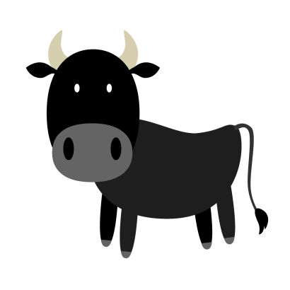 かわいい黒牛のイラスト
