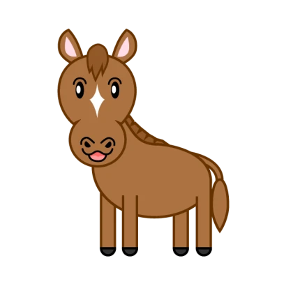 穏やかな馬キャラのイラスト
