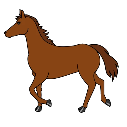 歩く馬のイラスト