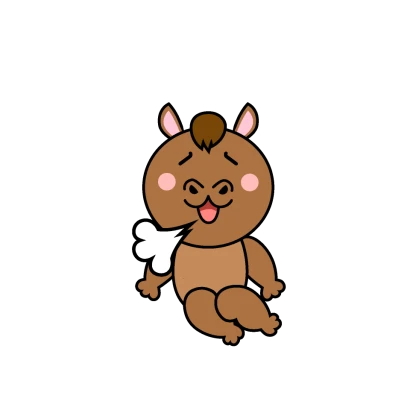 リラックスする馬キャラのイラスト